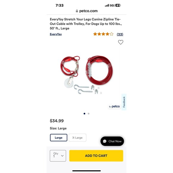 New in Box "Stretch Your Legs" Dog Tie Out Trolley with Cable - Picture 4 of 4